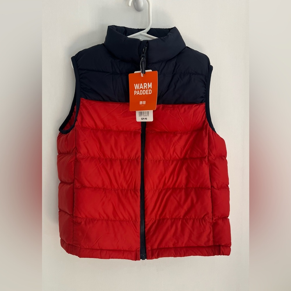Uniqlo Kids Navy & Red and Padded Vest - size 7/8